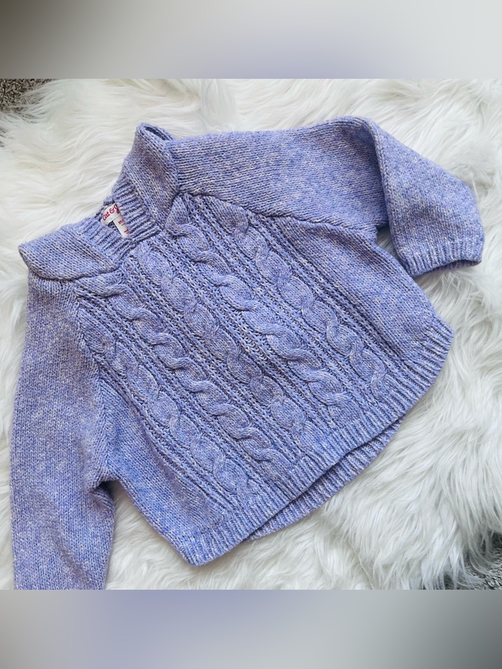 Lilac Cable-Knit Sweater
